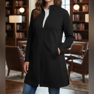 J.Jill Pure Jill Women’s Size Small Fleece Sweatshirt Mid Length Black Jacket